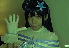 i cum with this japanese idol cosplayer getting creampied in doggystyle