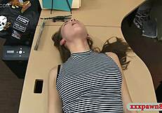 sexy babe sells heels and gets screwed on hidden cam