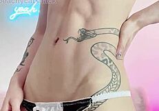 I love watching cute asian muscle girl peachycatsnack flex and flash small tits in maid outfit