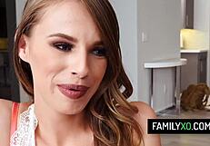 uhh, hot latina teen bambino, like, totally rides stepcousin’s cock hard