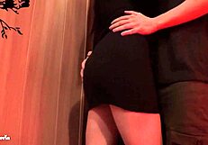 Closer in hallway culminates by oral climax