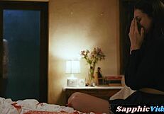 Hot lesbians making love with pretty knitwear and sexual oral satisfaction