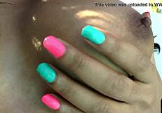 Solo Black Tranny Strokes Her Cock