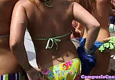 College girls have sex in exterior car wash premises as true amateurs