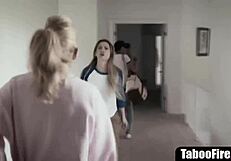 Lesbo Stepdaughter Has To Fuck Stepmom And Her Bf To Prove She Is Gay