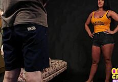 This British Femdom Milf Gives A Blowjob And Handjob To Her Man