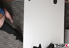 punished nubile cutie learns lesson from burglar at office