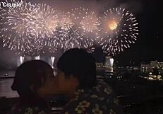 Romantic fireworks deepen love, then yukata handjob with head teasing