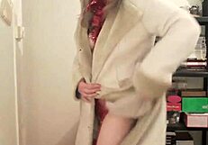 Enjoy a festive striptease with undressing and ripped clothes.