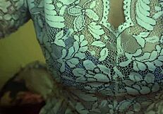 Amateur couple indulges in bold big tits fun with stockings