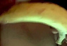 Latina miss madii gives a banana blowjob