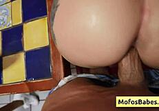 Two Horny Waitresses Fuck Derek Savage in Public Diner