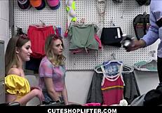 Cuteshoplifter - Two Cute Petite Teens Make Deal With Black Guard