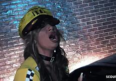 Adult blonde cosplay outdoors having sex with a taxi driver Francesca Felucci from Europe