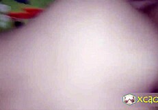 Fucking wife bent over in doggystyle, cumming on condom with intense pleasure