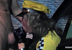 Adult blonde cosplay outdoors having sex with a taxi driver Francesca Felucci from Europe