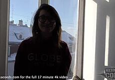 18yo Andy teen stretches tiny pink pussy with rabbit dildo and piercings