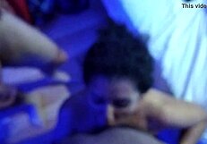 enjoying oral with two partners