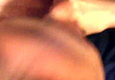 In a homemade setting, the wife delivers a sloppy blowjob with gagging, choking, and deepthroat before swallowing cum