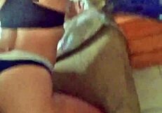 Filming the neighbor's dance, but she notices the camera