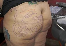 New Tattoo on Fat Ass!