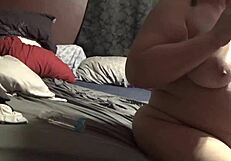 Busty MILF rider having a serious fun with the 14-inch toy