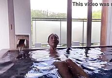 at akiu onsen the buttocks are from hot water, feeling steamy