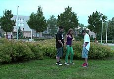 damn, alexis crystal banged by 2 teen guys in wild public orgy! 😜