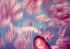 Horny white slut masturbates big cock