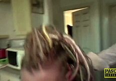 BDSM submissive inked girl fucked hard on the ass by the master