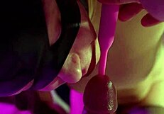 BDSM penis bondage with urethra vibrator fucking before cum in mouth