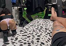 Does my sexy employee crave pussy play during her sensual massage service?