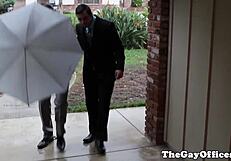 Gay Office Hunk Bodybuilders Suggestively Assfuck And Cumshot In Uniform