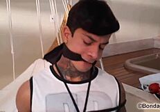Muscular Brazilian Guy Tied Up and Gagged in Intense Audition Preview Tape?