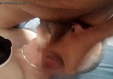 Liquid lunch turns into deepthroat cum surprise session