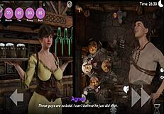 perverted waitress shows big tits and ass!