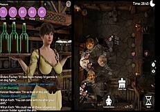 perverted waitress shows big tits and ass!