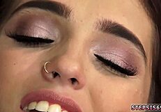 Old step mom and crony playfellow sucking stepbros banana in taboo play