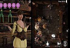 perverted waitress shows big tits and ass!