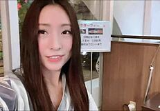 Cute Japanese Girl in Bathroom Massage