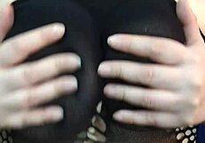 Kyra Hellfire's Natural Big Boobs Jerk Off Countdown