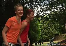 In this hot gay group sex scene Muscle Dan Jenkins’ tight ass is cyclists by dirty twinks