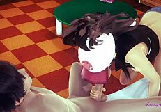 Pokemon Hentai - Hilda Gets Hard Boobjob and Blowjob in Uncensored Japanese Anime Game