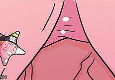 Naruto plays with saber's tits and fucks her in hentai