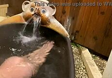 Cute Japanese Girl in Bathroom Massage