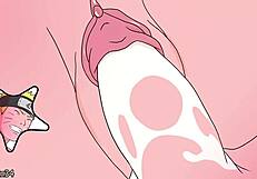 Naruto plays with saber's tits and fucks her in hentai