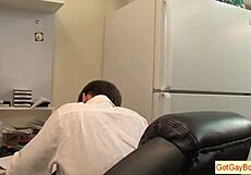 kelan carr enjoys oral fun with hunk at office