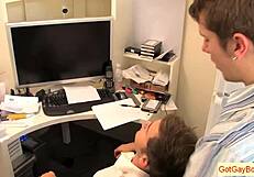 kelan carr enjoys oral fun with hunk at office