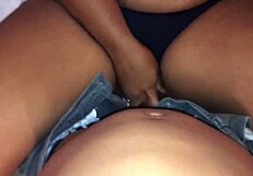 Can you imagine this ebony teen stripping outdoors for a monster cock cumshot?