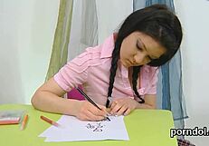 Is this cute girl seduced by her elder mentor?